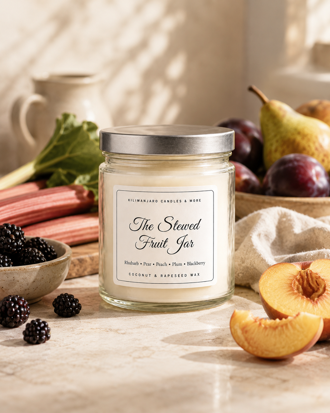The Stewed Fruit Jar Candle | Rhubarb, Plum & Blackberry