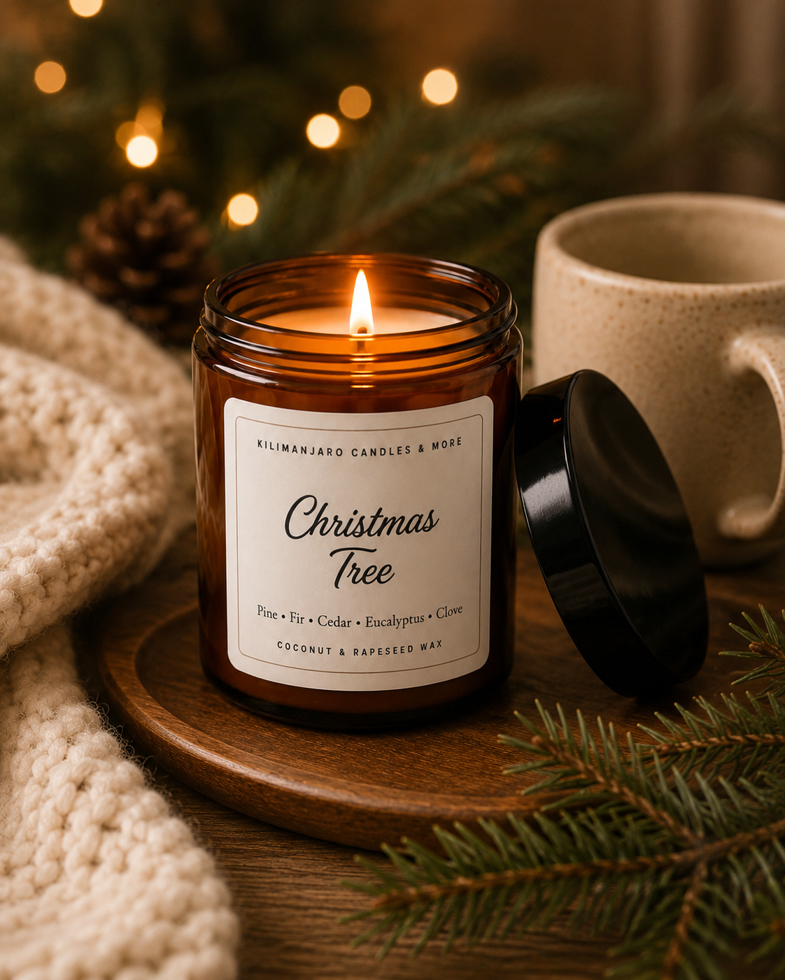 Christmas Tree Candle – 190g | Vegan | Handmade in the UK