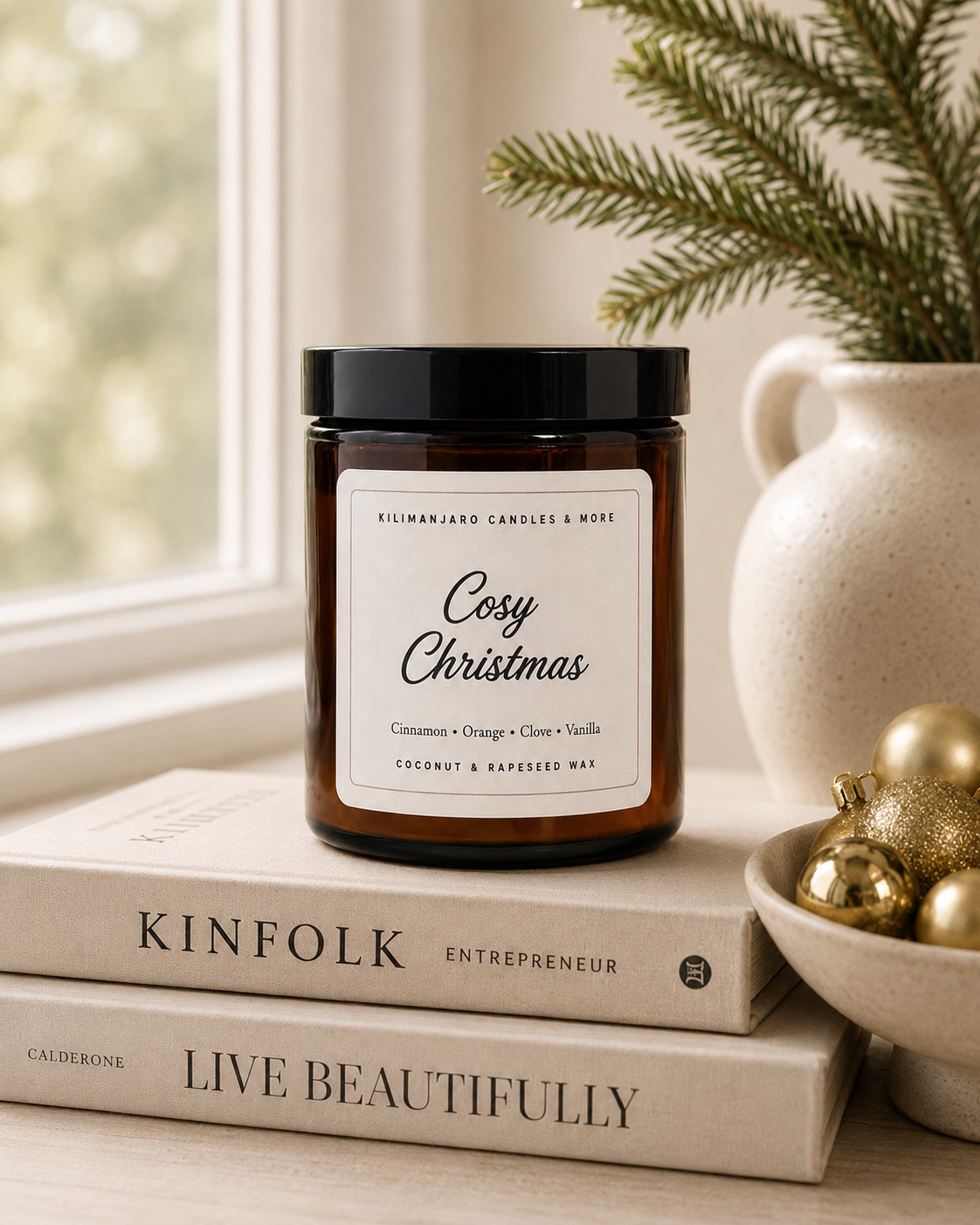 COSY CHRISTMAS CANDLE – 190g | Vegan | Handmade in the UK
