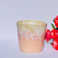 Load image into Gallery viewer, Aromatherapy candle in a pink-glazed stoneware coffee cup, made with natural wax and essential oils. Handmade by Kilimanjaro Candles & More, supporting young schoolgirls in Kenya.
