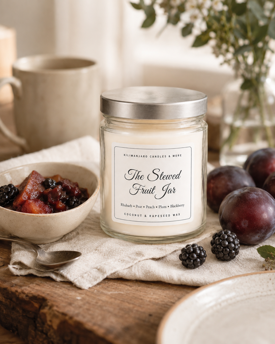 The Stewed Fruit Jar Candle | Rhubarb, Plum & Blackberry