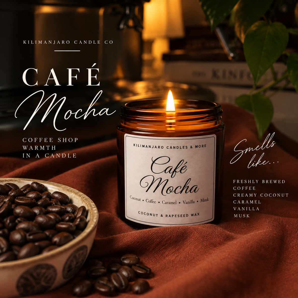Café Mocha | Coffee Mocha | Coffee Scented Rapeseed & Coconut Wax Candle