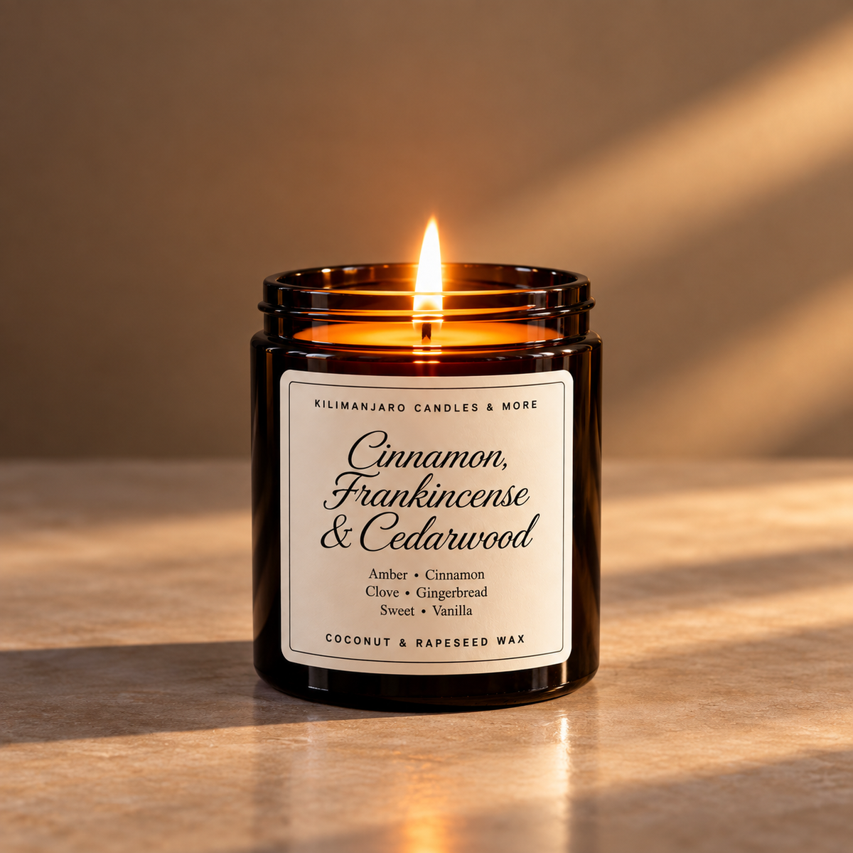 Cinnamon, Frankincense & Cedarwood | Spiced Christmas Candle | UK