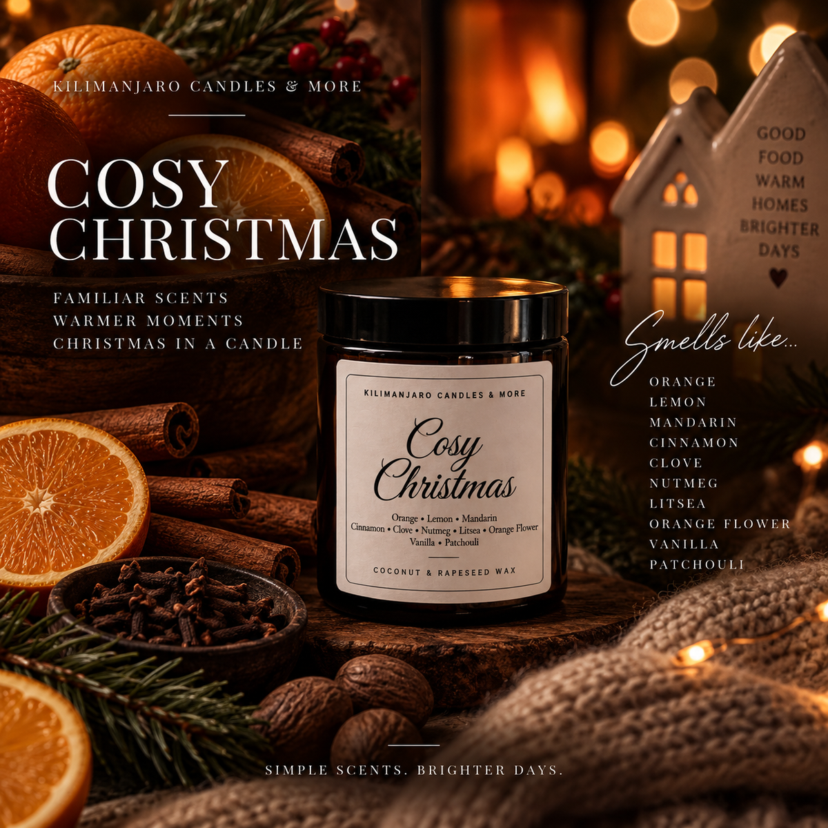 Cosy Christmas | Orange, Cinnamon & Vanilla Christmas Candle