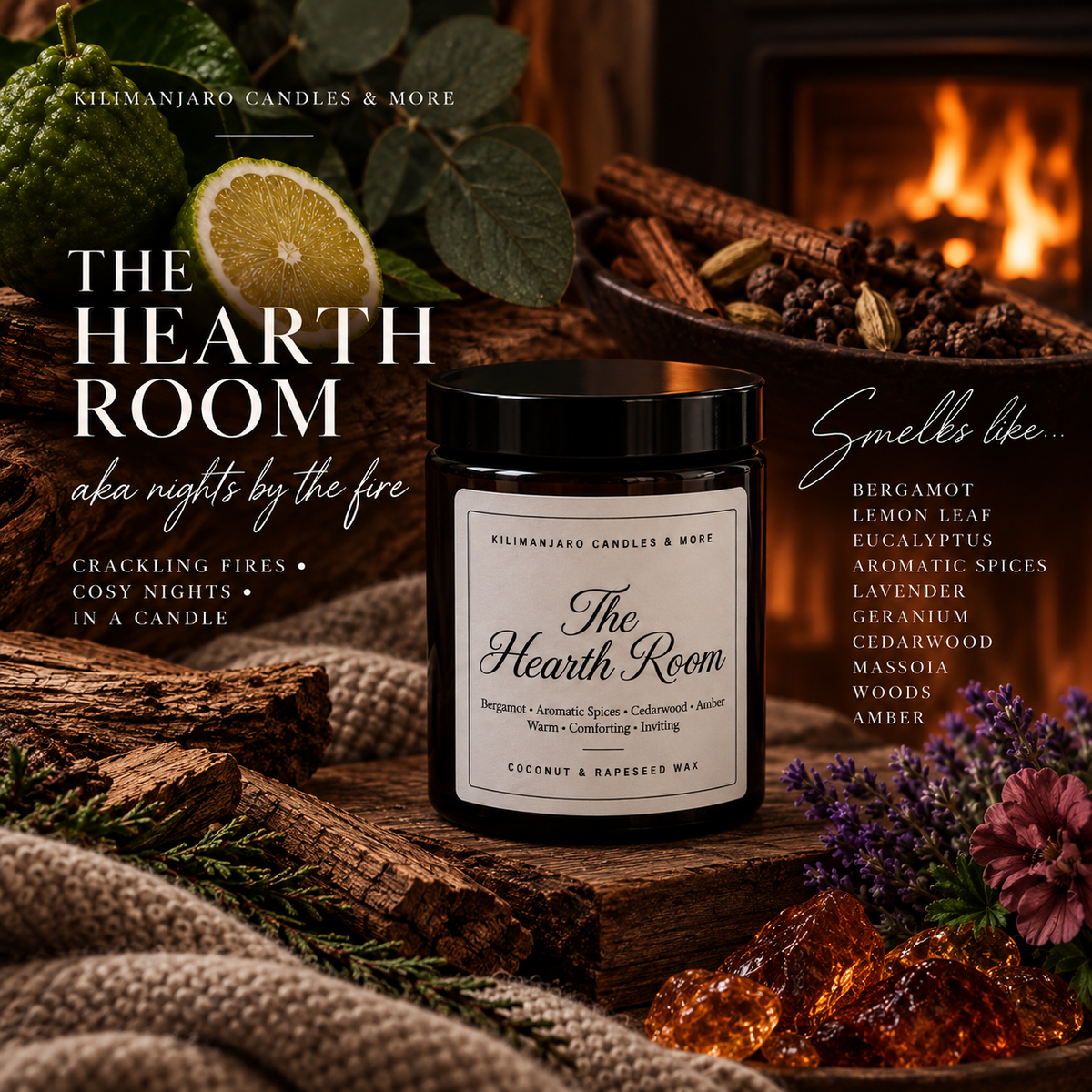The Hearth Room | Nights by the Fire | Rapeseed & Coconut Wax Candle