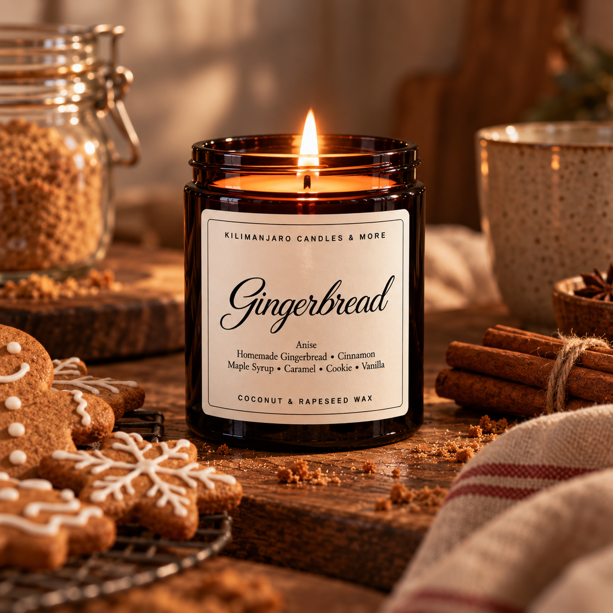 Gingerbread | Spiced Gingerbread & Vanilla Christmas Candle | UK
