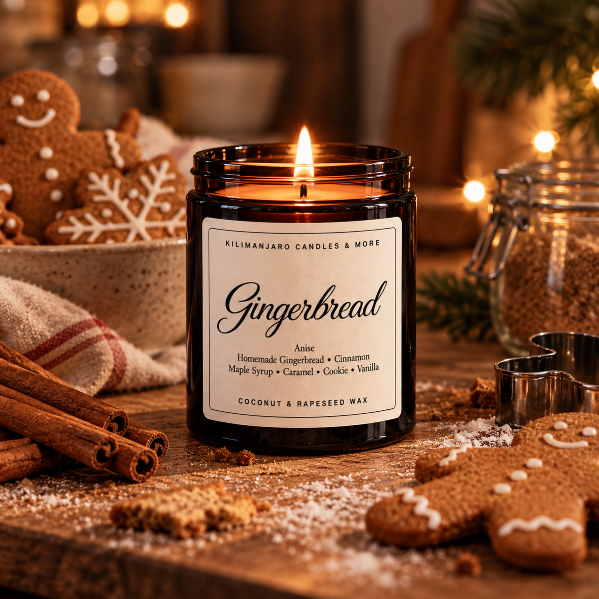 Gingerbread | Spiced Gingerbread & Vanilla Christmas Candle | UK